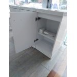 ACRYLIC TOP FREESTANDING VANITY FOR POWDER ROOM OR LIMITED BATHROOM SPACE