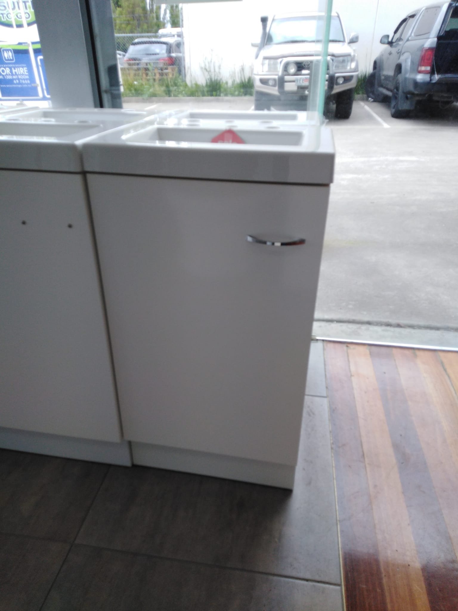 4.jpeg ACRYLIC TOP FREESTANDING VANITY FOR POWDER ROOM OR LIMITED BATHROOM SPACE - Image 4