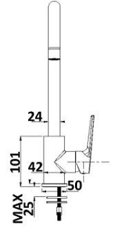 Akemi-tech-spec-2.jpg Akemi Sink Mixer Matte Black & Rose Gold - Image 3