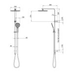 NX Quil Twin Shower Chrome/Matte Black - Image 3