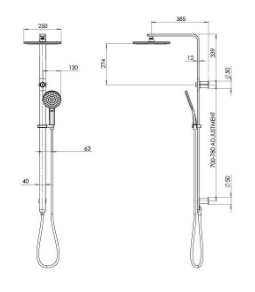 NX-Quil-twin-dimensions.png NX Quil Twin Shower Chrome/Matte Black - Image 3