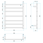 Round 7 Bar Heated Towel Ladder - Image 3