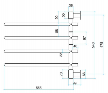 SV24-dimensions.png Swivel Round Heated Towel Rail - Image 3