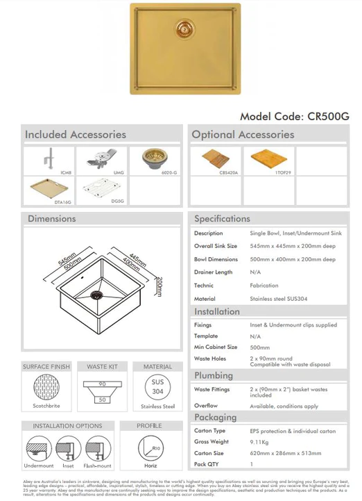 CR500G_522x721 PIAZZA SINGLE BOWL - Image 2