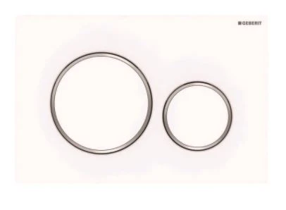 GeberitMatteWhitePlate_406x298 RIMLESS WALL FACED PAN, CISTERN & BUTTON PACKAGE - Image 4