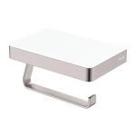TOILET ROLL HOLDER WITH GLASS SHELF, TONO - Image 4