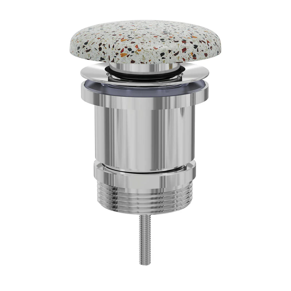 WAS72TZ_1000x1000 PULL-OUT BASIN WASTE, TERRAZZO CONCRETE/UNIVERSAL POP-UP - Image 1