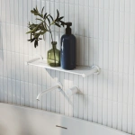 KAYA BASIN/BATH WALL MIXER SET, ROUND PLATES 200MM OUTLET, MATTE WHITE - Image 3