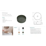 MINKA ROUND SOLID SURFACE ABOVE COUNTER BASIN MATTE WHITE - Image 5