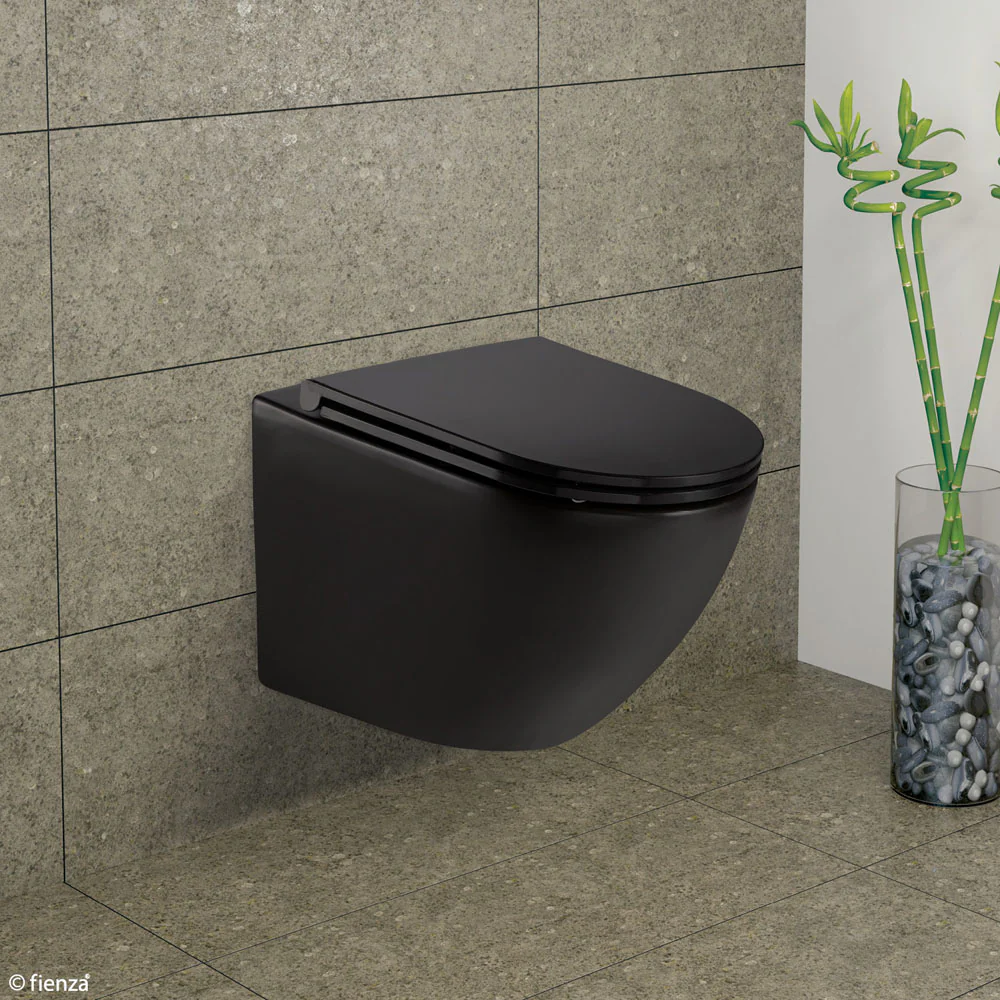 K2376MB_2_1000x1000 KOKO RIMLESS WALL HUNG TOILET PAN MATTE BLACK - Image 3
