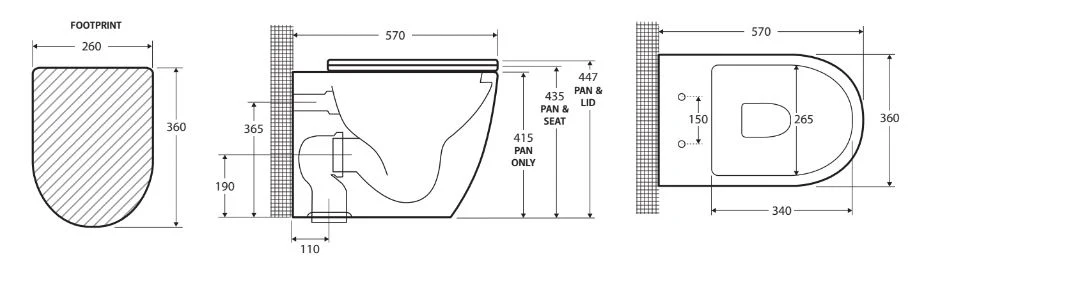 KokoWallFacedMatteBlack_1072x290 KOKO RIMLESS WALL FACED TOILET PAN MATTE BLACK - Image 2