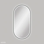 EMPIRE LED MATTE BLACK FRAMED MIRROR, 600 X 1200MM