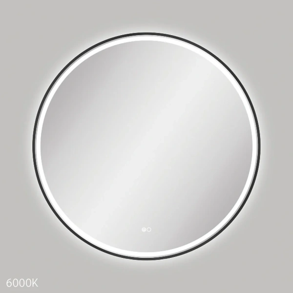 REBA LED MATTE BLACK FRAMED MIRROR, 900MM