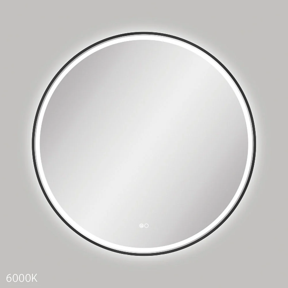 LED900FRB_1000x1000 REBA LED MATTE BLACK FRAMED MIRROR, 900MM - Image 1