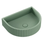 VALENTINA FLUTED ARCH CONCRETE WALL BASIN, SAGE