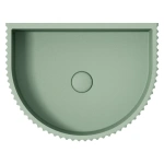 VALENTINA FLUTED ARCH CONCRETE WALL BASIN, SAGE - Image 3