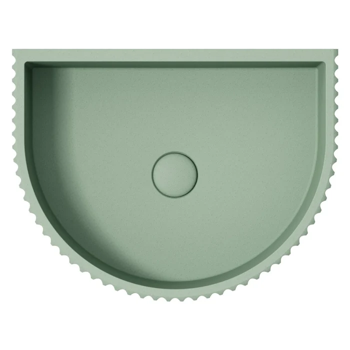 RB078SG_2-700x700_700x700 VALENTINA FLUTED ARCH CONCRETE WALL BASIN, SAGE - Image 3