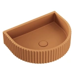 VALENTINA FLUTED ARCH CONCRETE WALL BASIN, TUSCAN