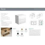 SARAH CALACATTA MARBLE UNDERMOUNT AMATO SATIN WHITE WALL-HUNG VANITY 900MM - Image 3