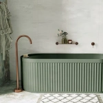 GOOSENECK FLOOR MOUNTED BATH OUTLET, KAYA BRUSHED COPPER - Image 3