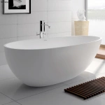 BAHAMA WHITE CAST STONE SOILD SURFACE BATH 1500MM - Image 2