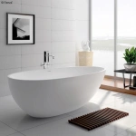 BAHAMA WHITE CAST STONE SOILD SURFACE BATH 1500MM
