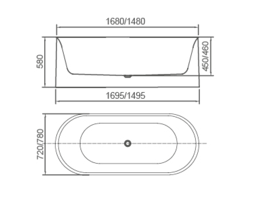 63a3c211489797aa311ecd26_BT318drawing PIAZA Round Free Standing Bath Tub - Image 4