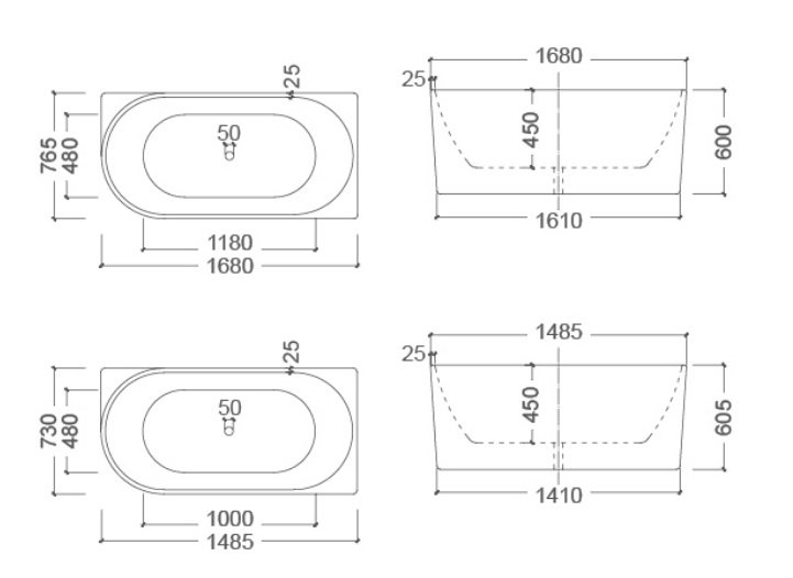 65e4ed24801d8f6ceab7a402_BT 258R Measurements BONDI RH Free Standing Bath Tub - Image 4